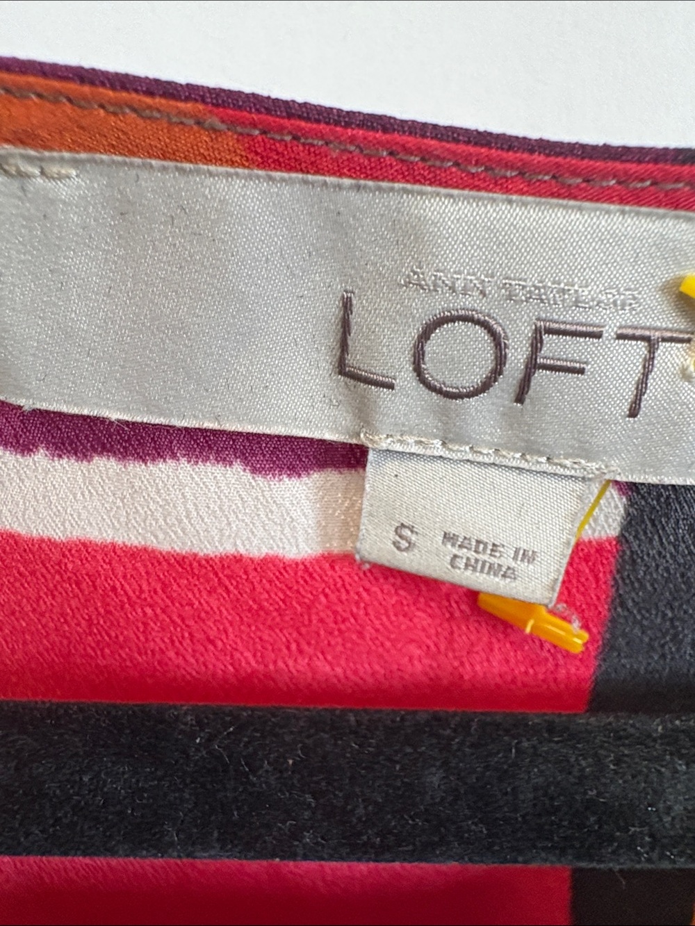 LOFT Multi-Color Colorblock Short-Sleeve Blouse - Picture 2 of 7